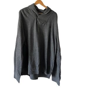 Polo Ralph Lauren Shawl Collar Button Neck Long Sleeve Pullover Shirt Gray XL